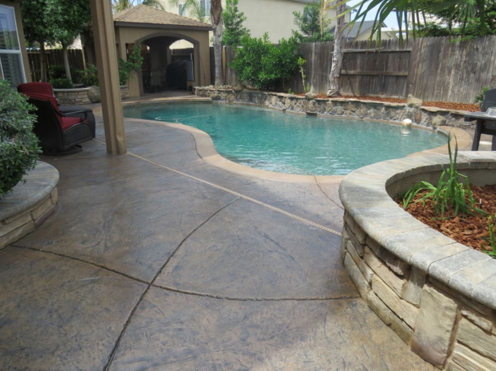 The photo shows the finished concrete work in Encinitas.