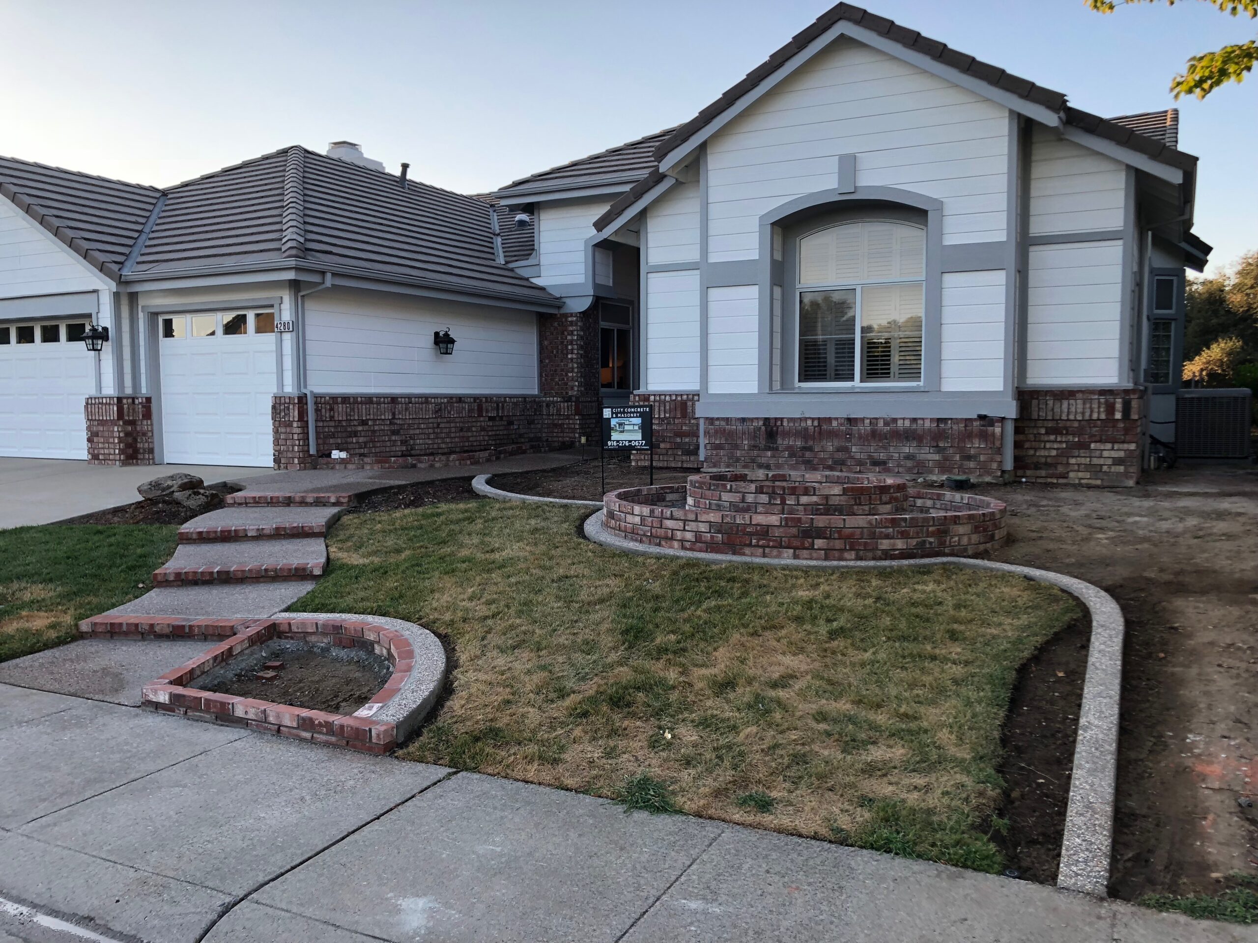 The photo shows the finished concrete work in Encinitas.