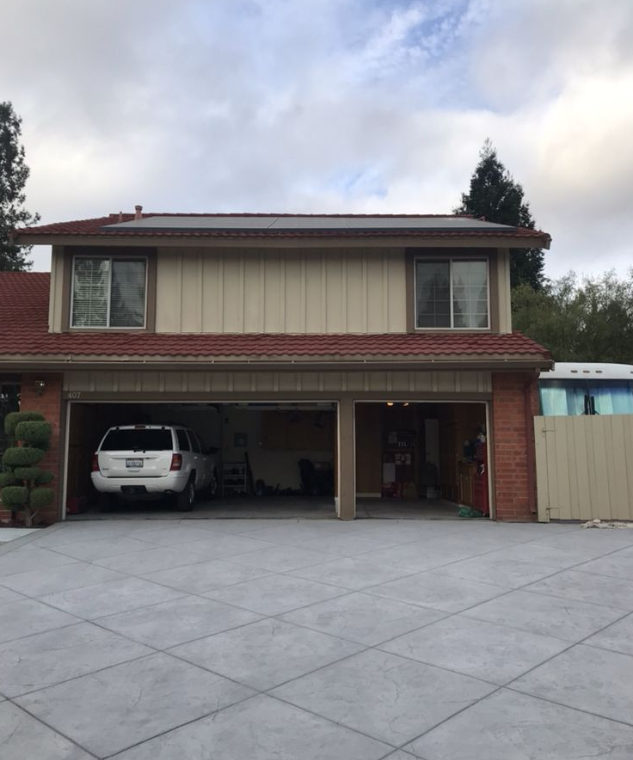 The photo shows the finished concrete work in Encinitas.