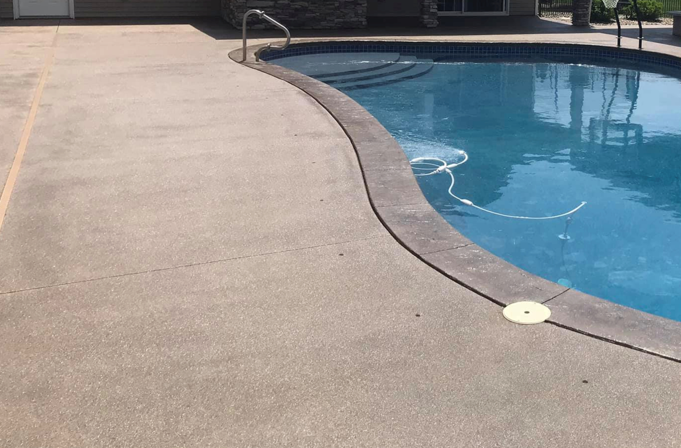 this image shows pool deck in Encinitas, California