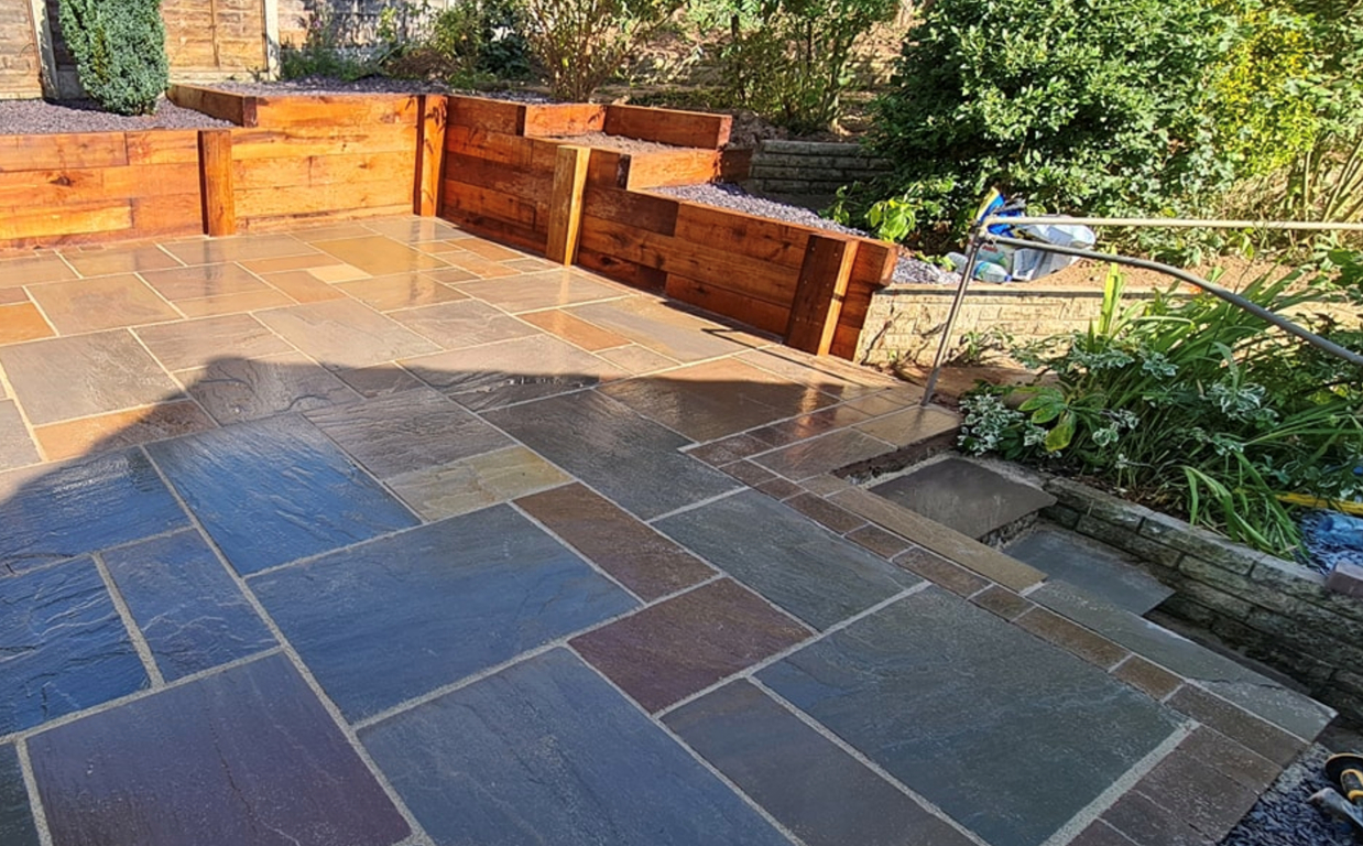 this image shows stamped patio in Encinitas, California
